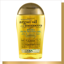 Front shot of OGX ® Renewing + Argan Oil of Morocco Extra Penetrating Oil for Dry & Coarse Hair, 100ml